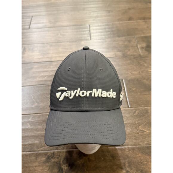 TaylorMade Gray White SIM TP5 Adjustable Strapback Golf Hat Baseball Cap - Picture 2 of 9